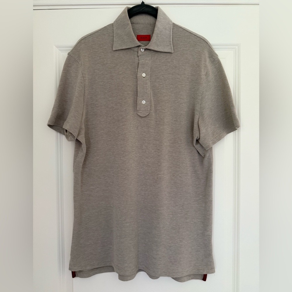 Isaia Light Brown Polo Shirt Classic Design